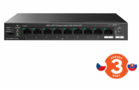 Tenda TEG1110PF-8-120W PoE+ AT switch 8xPoE 802.3af/at + Uplink RJ45 + SFP port, 110W, PoE+, fanless