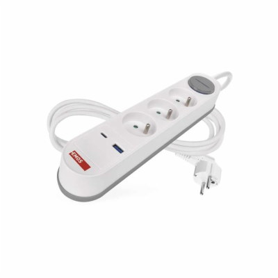 Emos prodlužovací kabel 2 m / 3 zásuvky / s vypínačem / b...