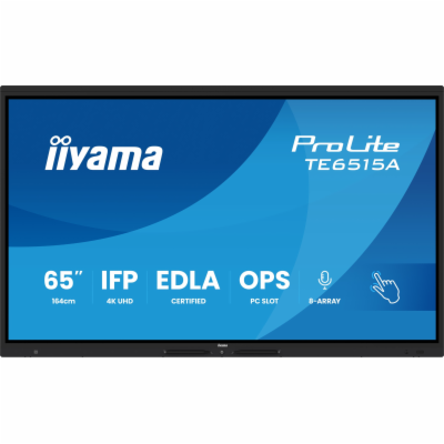 65" iiyama TE6515A-B1AG:IPS,4K,EDLA,NFC