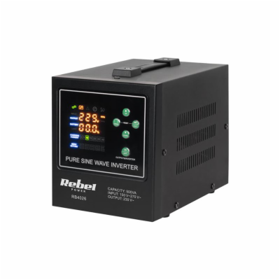 Zdroj záložní REBEL POWER-500-LFP4 12V 230V 500VA 300W Black