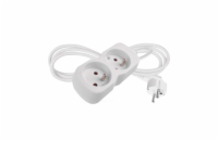 Emos prodlužovací kabel 1,4 m / 2 zásuvka / bílý / PVC / 1 mm2
