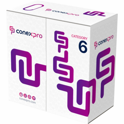 Conexpro UTP kabel, CAT6, LSZH, 24 AWG, 305m, bílý