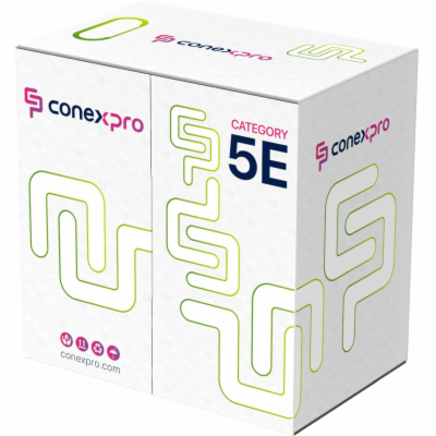 Conexpro UTP kabel ekonomy, CAT5e, PVC, 24 AWG, 305m, šedý