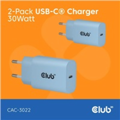 Club3D Nabíječka, USB-C, Power Delivery 15V/2A, 2-pack, m...