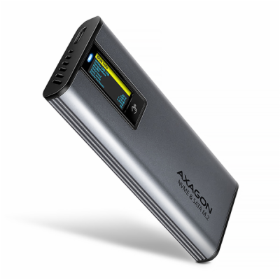 AXAGON EEM2-SD2 USB-C 10Gbps - M.2 NVMe & SATA SSD kovový...