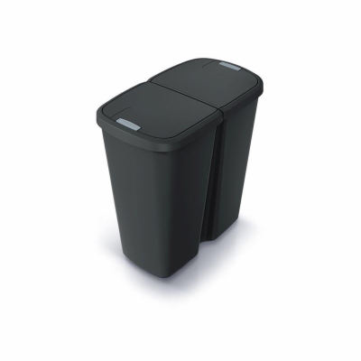 Koš odpadkový COMPACTA Q DUO recyklovaná černá s černým v...