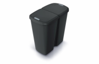 Koš odpadkový COMPACTA Q DUO recyklovaná černá s černým víkem 45l