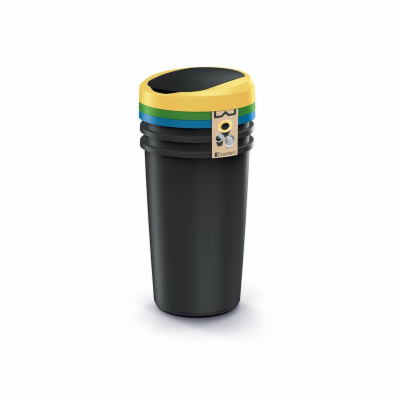 Koš odpadkový COMPACTA R FLAP SET černý 3x50l