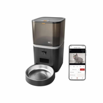 Smart automat na krmivo EMOS Pet Care s kamerou, 6 l, čer...