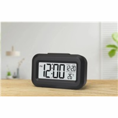WG - Budík s vnitřním teploměrem WG DigiTherm Alarm / black