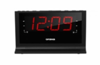 Orava RBD-612 radiobudík, LED displej, FM rádio, záložní napájení, SNOOZE, SLEEP, buzení rádiem, černá