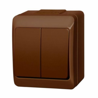 Instalační spínač nástěnný Hermes 0332-06 hnědý IP44