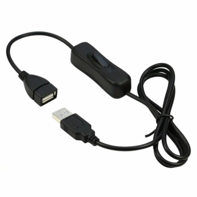 PREMIUMCORD Prodlužovací kabel USB 2.0 s vypínačem, 1m, č...