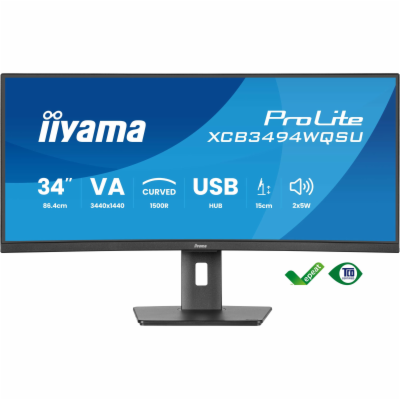 iiyama ProLite/XCB3494WQSU-B1/34"/VA/wQHD/120Hz/0,4ms/Bla...