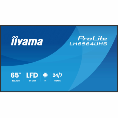 65" iiyama LH6564UHS-B1AG:VA, 4K UHD,Android,24/7