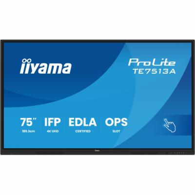 75" iiyama TE7513A-B1AG:IPS,4K,40P,EDLA