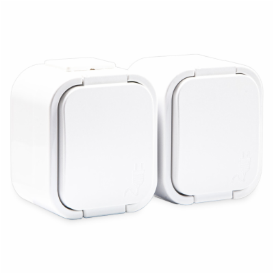 Instalační dvojzásuvka NT-6B2 B IP54 bílá