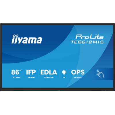 86" iiyama TE8612MIS-B4AG:IPS,4K,40P,USB-C,EDLA
