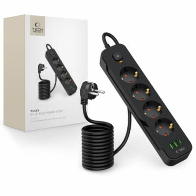 Prodlužovací kabel 4 zásuvky 2m TECHPROTEC PCL4X3
