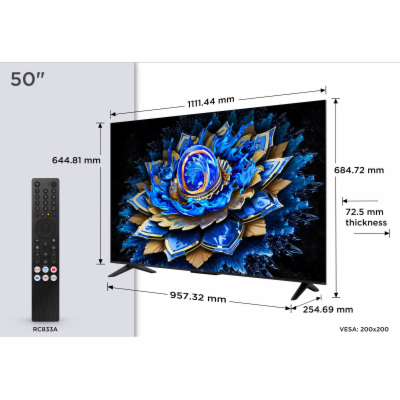 TCL 50T69C SMART TV 50" QLED/4K UHD/Direct LED/3xHDMI/USB...