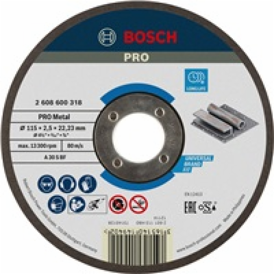 Bosch řezací kotouč PRO Metal, 115 × 2,5 × 22,23 mm, oSa