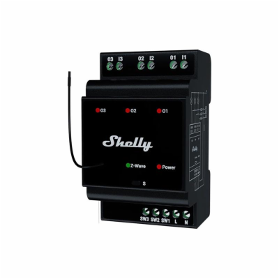 Relé na DIN lištu SHELLY PRO 3 Z-Wave