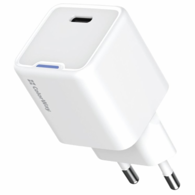 COLORWAY 1x USB-C/ síťová nabíječka/ GaN/ PD/ PPS/ 20W/ Bílá
