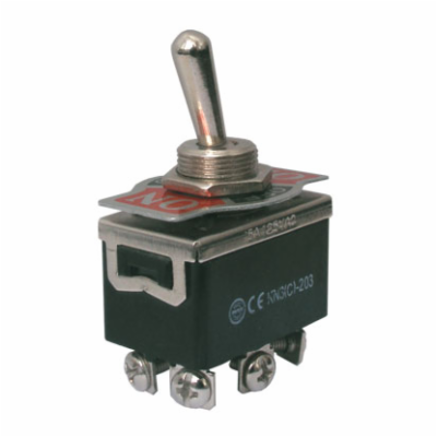 Přepínač páčkový  3pol./6pin  ON-OFF-ON 250V/10A šroub.