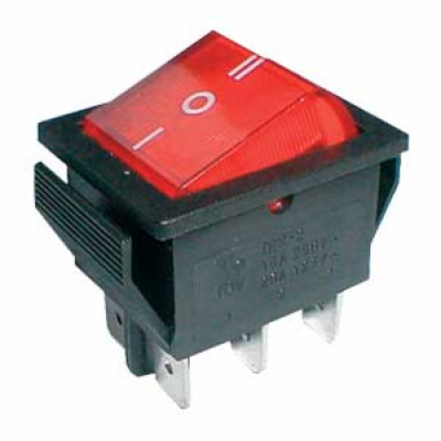 Přepínač kolébkový   3pol./6pin  ON-OFF-ON 250V/15A pros....
