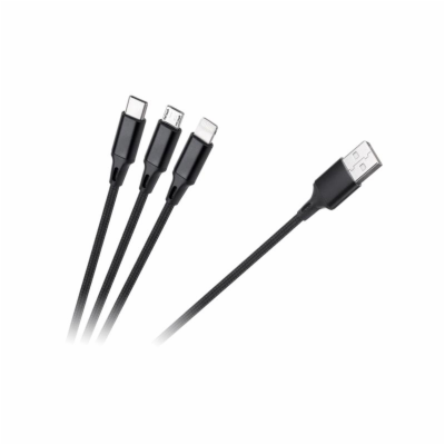 Kabel REBEL RB-6005-100-B USB 3v1 1m Black