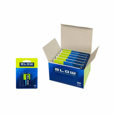 Baterie 9V (6LR61) alkalická BLOW Super Alkaline 10 ks/ba...