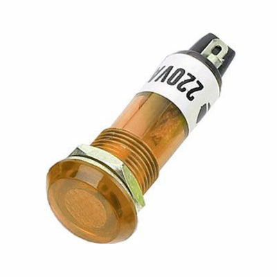 Kontrolka kulatá 230V s doutnavkou, žlutá do otvoru 10mm ...