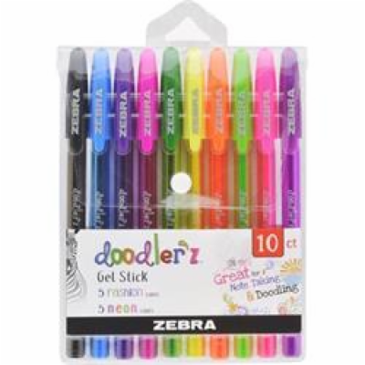 Sada gelových per "Doodler z Neon & Fashion", 10 neonovýc...