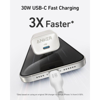Nabíječka do sítě Anker 511 Nano 4 30W, USB-C bílá