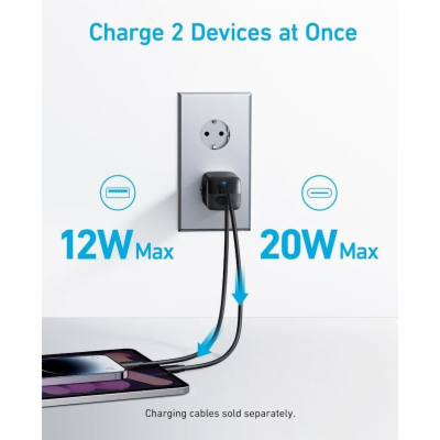 Nabíječka do sítě Anker 323 33W, 1xUSB-C, 1xUSB-A černá