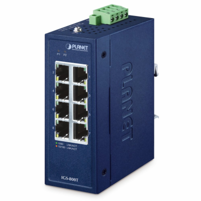 Planet IGS-800T Kompaktní Průmyslový Switch 8x1Gb RJ45, -...