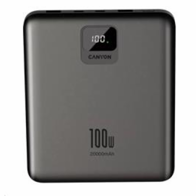 CANYON Power Bank PB-2008, 20000mAh, tmavě šedá