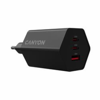 CANYON charger HEXAGON 65 GaN 65W 2xPD 1xQC EU Black