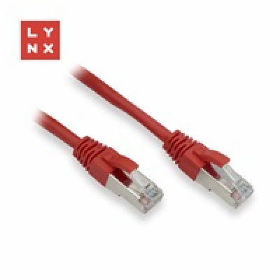 LYNX FTP patch kabel Cat5e PVC, CCA, 15m, červený
