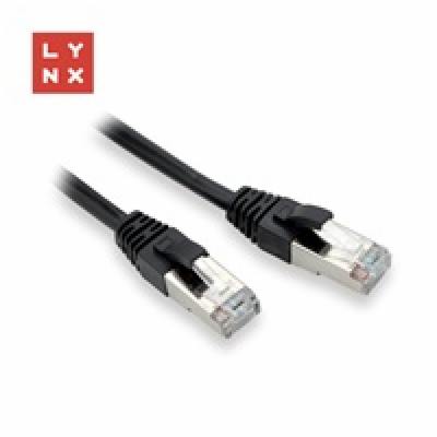 LYNX FTP patch kabel Cat5e PVC, CCA, 1m, černý (balení ob...