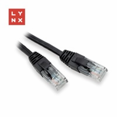 LYNX UTP patch kabel Cat5e, PVC, CCA, 1m, černý (balení o...