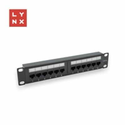 LYNX 10" patch panel 12-port, UTP Cat6, 50µ, nestíněný, č...