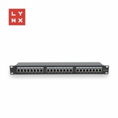 LYNX 19" patch panel  24-port, FTP Cat5e, 50µ, stíněný, č...