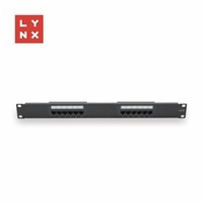 LYNX 19" patch panel 12-port, UTP Cat5e, 50µ, nestíněný, ...