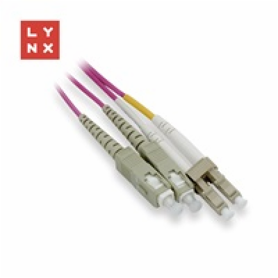 LYNX duplexní patch kabel MM, OM4, LC/SC, 50/125µm, 3m