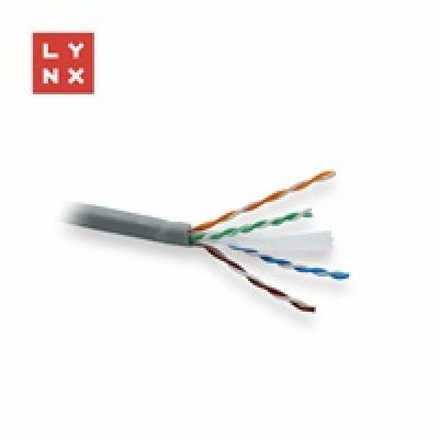 LYNX UTP kabel, Cat6, LSOH, celoměděný, vnitřní, šedý, bo...