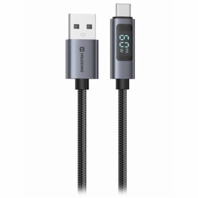 Swissten LCD kabel USB-A / USB-C 1m