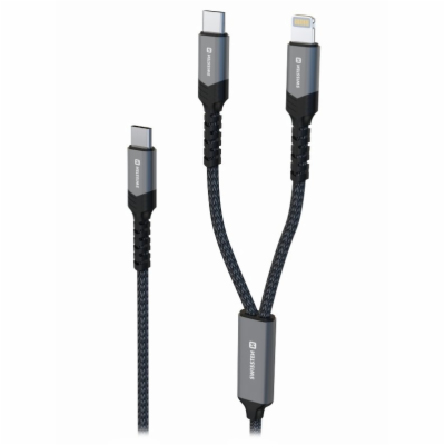 Swissten nabíjecí kabel 2v1 USB-C / USB-C + lightning 100...