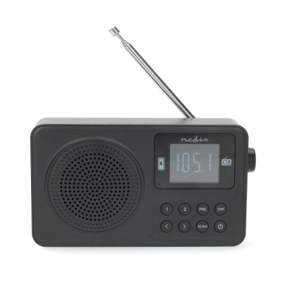 Nedis RDFM2225BK - FM Rádio | 2 W | Napájení Accu / Napáj...