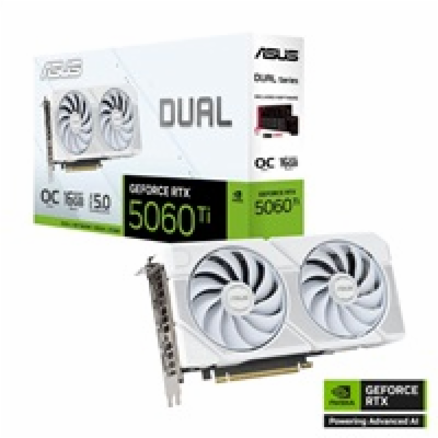 ASUS VGA NVIDIA GeForce RTX 5060 Ti DUAL OC 16G WHITE, 16...